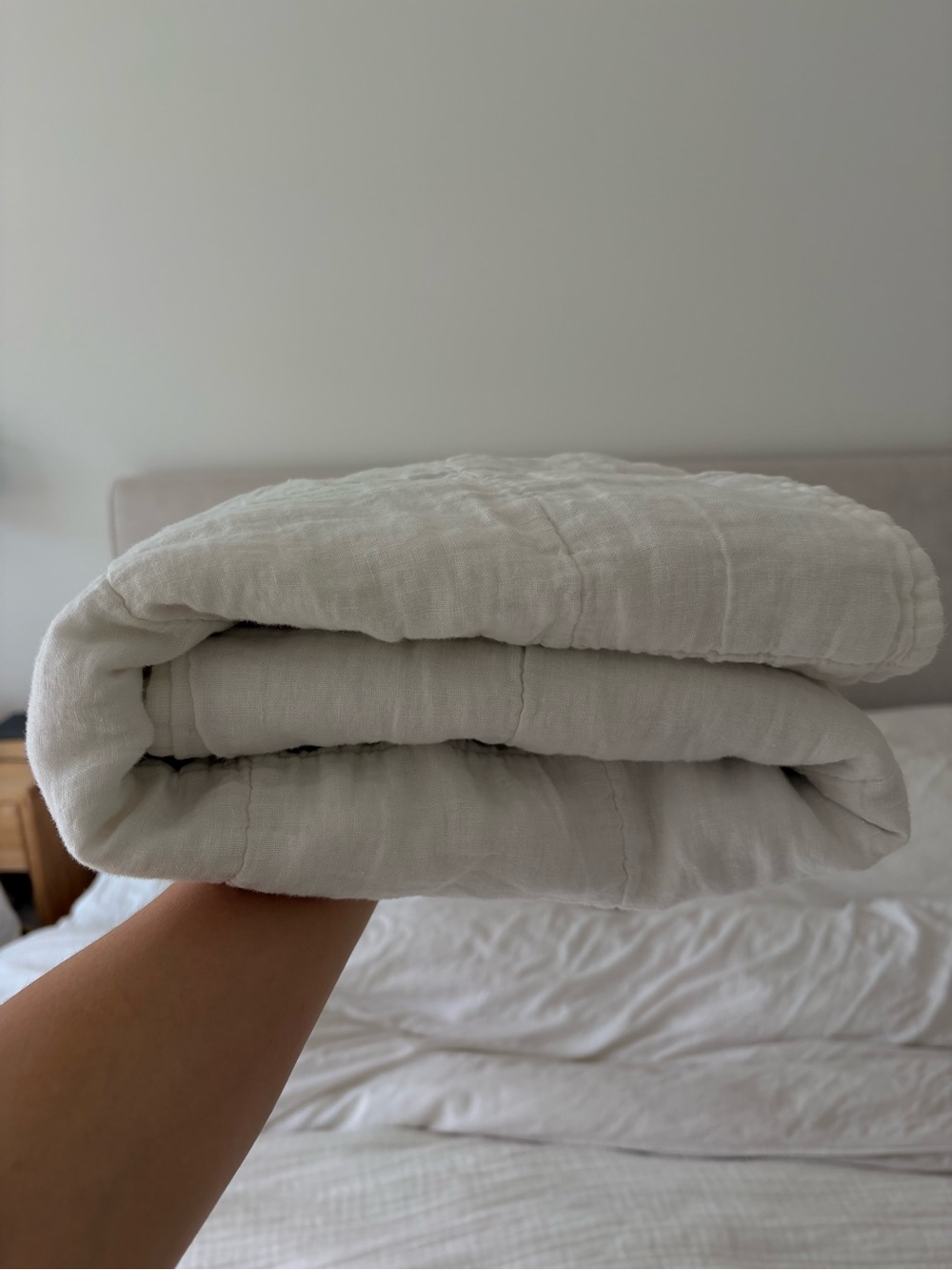Crib/Toddler Bed Parachute Soft White Quilted Blanket